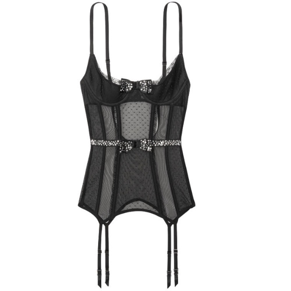 * LAST CHANCE* Victorias Secret Sequined Corset Lingerie rhinestone detailing. - Picture 3 of 11